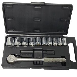 Viper 1/2 Drive SAE Socket Set 10pc with Husky CS-45 Ratchet USA Case VIP82-4*